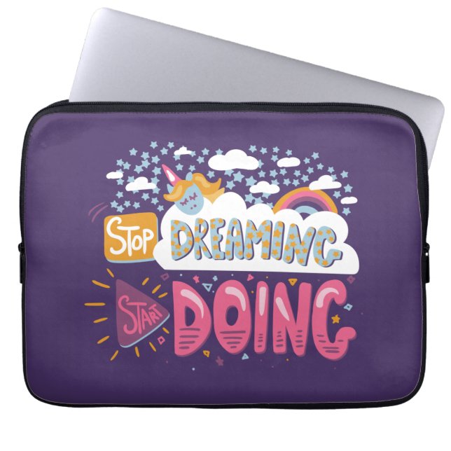 Stop met dromen, begin met Indigo Laptop Sleeve (Voorkant)