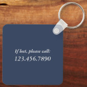 Stop met dromen, begin met marineblauw metaal sleutelhanger (Achterkant)