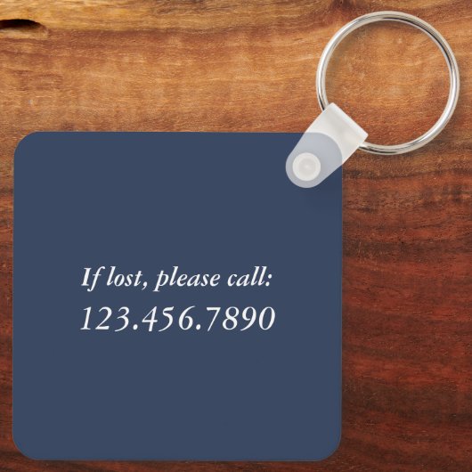 Stop met dromen, begin met marineblauw metaal sleutelhanger (Achterkant)