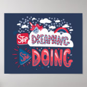 Stop met dromen, begin met marineblauw poster (Voorkant)