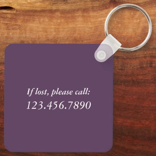 Stop met dromen, begin met Paarse metal Sleutelhanger (Achterkant)