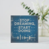 Stop met dromen, begin te doen kaart (Staand voorkant)