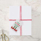 Stop met Elfing rond Funny Gezegde Green Cadeaulabel (Met Touw)