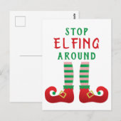 Stop met Elfing rond het grappige kerstGezegde Briefkaart (Voorkant / Achterkant)