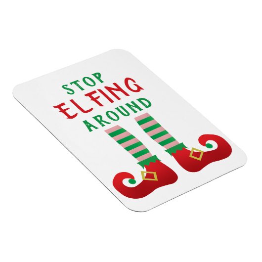 Stop met Elfing rond het grappige kerstGezegde Magneet (Rechterzijde)