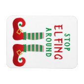 Stop met Elfing rond het grappige kerstGezegde Magneet (Horizontaal)