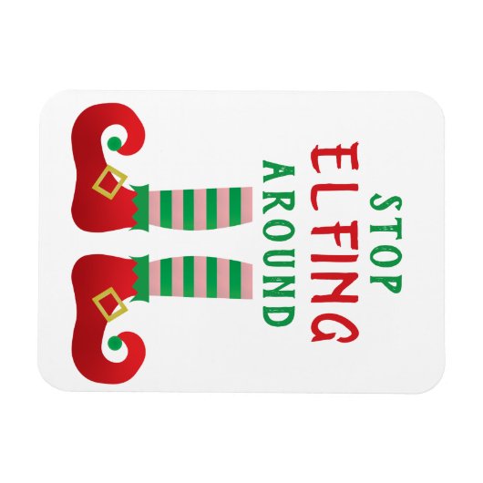 Stop met Elfing rond het grappige kerstGezegde Magneet (Horizontaal)