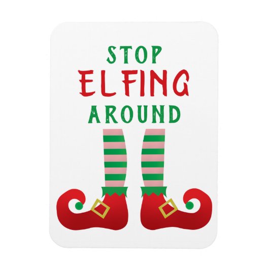 Stop met Elfing rond het grappige kerstGezegde Magneet (Verticaal)
