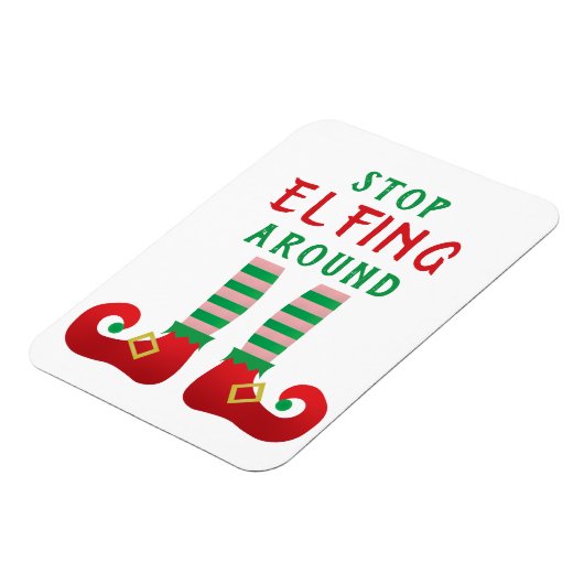 Stop met Elfing rond het grappige kerstGezegde Magneet (Linkerzijde)