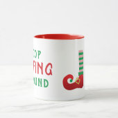 Stop met Elfing rond het grappige kerstGezegde Mok (Midden)
