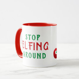 Stop met Elfing rond het grappige kerstGezegde Mok