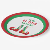 Stop met Elfing rond het grappige kerstGezegde Papieren Bordje (Gekanteld)