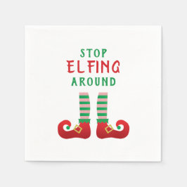 Stop met Elfing rond het grappige kerstGezegde Servet