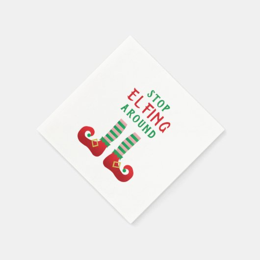 Stop met Elfing rond het grappige kerstGezegde Servet (Hoek)