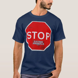 Stop met Eten Dieren vegetarische veganwegcode T-shirt