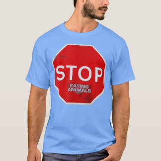 Stop met Eten Dieren vegetarische veganwegcode T-shirt