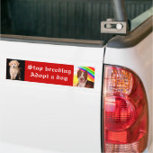 Stop met fokken Een hond adopteren Bumpersticker (Op Truck)