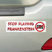 Stop met Frankenstein NO GMO Bumpersticker (Op auto)