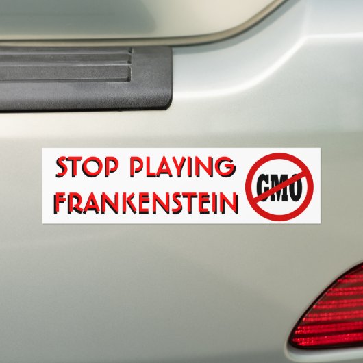 Stop met Frankenstein NO GMO Bumpersticker (Op auto)