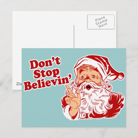 Stop met geloven feestdagenkaart (Voorkant / Achterkant)