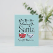 Stop met geloven in Briefkaart voor ondergoed van  (Staand voorkant)