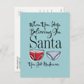 Stop met geloven in Briefkaart voor ondergoed van  (Voorkant / Achterkant)