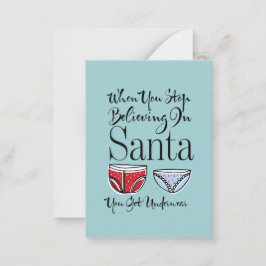 Stop met geloven in kerstmini voor kerstmis in San Notitiekaartje