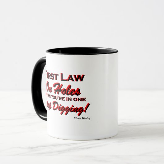 Stop met graven! mok (Voorkant links)