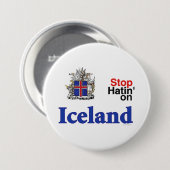 Stop met haten op IJslandse Button (Voorkant /achterkant)
