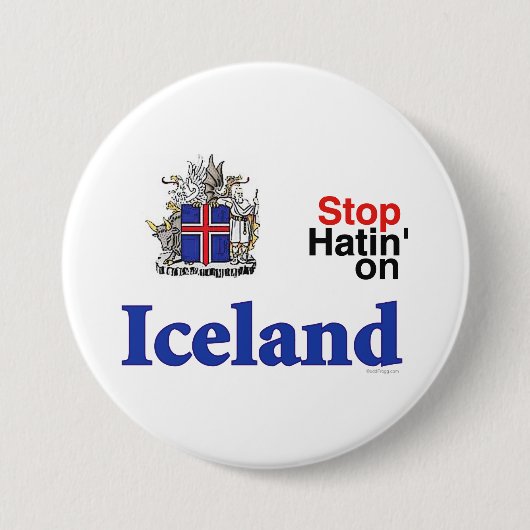 Stop met haten op IJslandse Button (Voorkant)