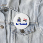 Stop met haten op IJslandse Button (In situ)
