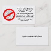 Stop met het afspelen van "Wagon Wheel"-visitekaar Visitekaartje (Voorkant / Achterkant)