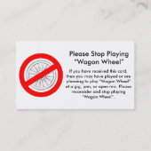 Stop met het afspelen van "Wagon Wheel"-visitekaar Visitekaartje (Voorkant)