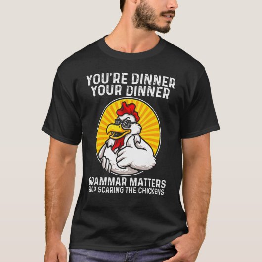 Stop met het bang maken van de kippen t-shirt (Voorkant)