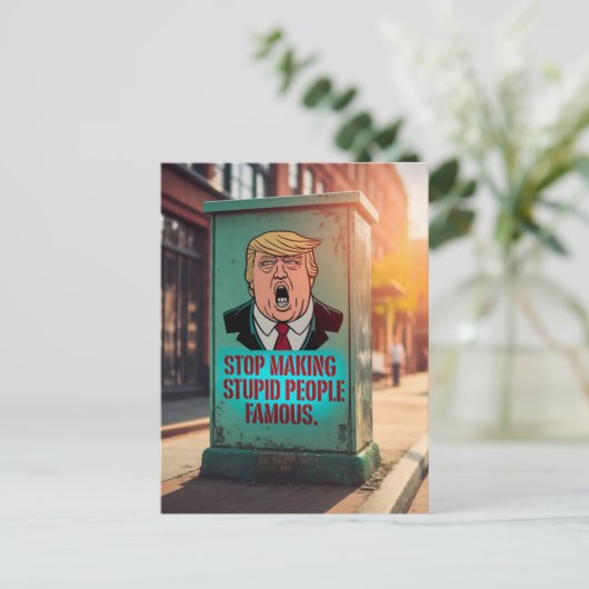 Stop met het beroemd maken van stoute mensen briefkaart (Staand voorkant)