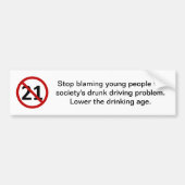 Stop met het blamen van jongeren bumpersticker (Voorkant)