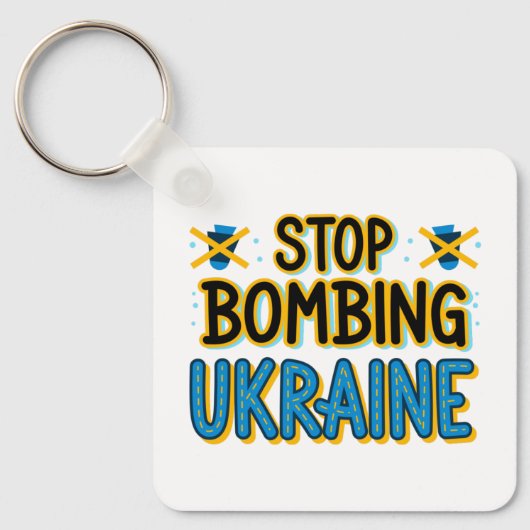Stop met het bombarderen van de Oekraïense Sleutel Sleutelhanger (Voorkant)