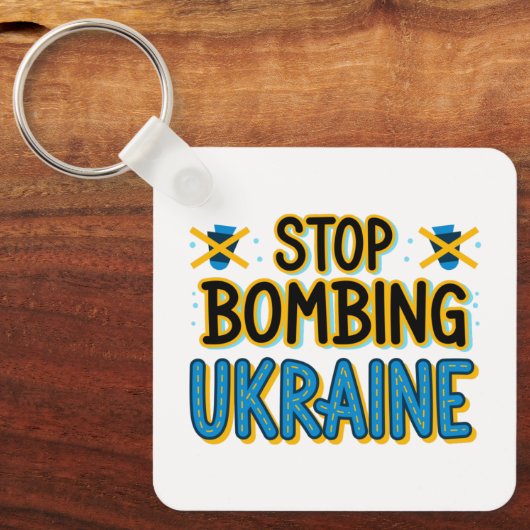 Stop met het bombarderen van de Oekraïense Sleutel Sleutelhanger (Voorkant)