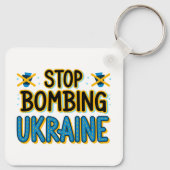 Stop met het bombarderen van de Oekraïense Sleutel Sleutelhanger (Achterkant)
