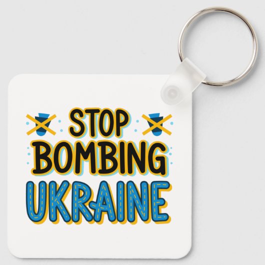 Stop met het bombarderen van de Oekraïense Sleutel Sleutelhanger (Achterkant)
