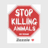 Stop met het doden van dieren, Vegan-activism Sticker (Vel)