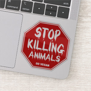Stop met het doden van dieren, Vegan-activism Sticker