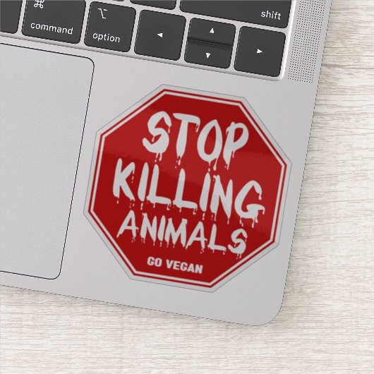 Stop met het doden van dieren, Vegan-activism Sticker (Detail)