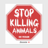 Stop met het doden van dieren, Vegan-activism Sticker (Vel)