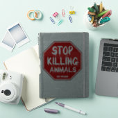 Stop met het doden van dieren, Vegan-activism Sticker (iPad Cover)