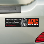 Stop met het doden van wolven Bumpersticker (Op auto)