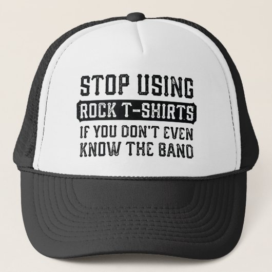 Stop Met Het Dragen van Rock T-Shirts Trucker Pet (Voorkant)
