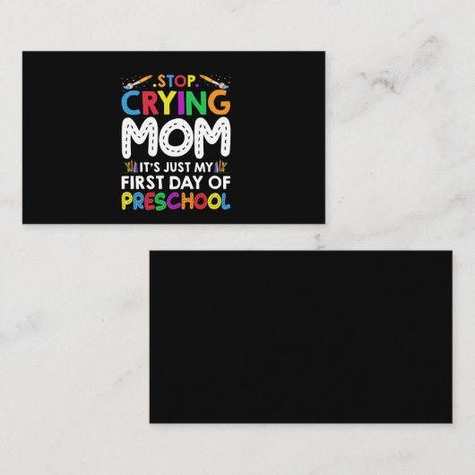 Stop met het drogen van mama... visitekaartje (Voorkant / Achterkant)