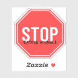 Stop met het eten van dieren milieu dier activist sticker<br><div class="desc">Ondersteun veganistische en vegetarische principes met deze stoppen met het eten van dieren,  stickers en andere producten.</div>