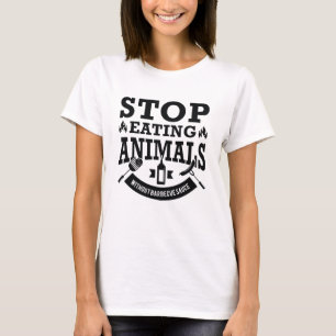 Stop met het eten van dieren t-shirt